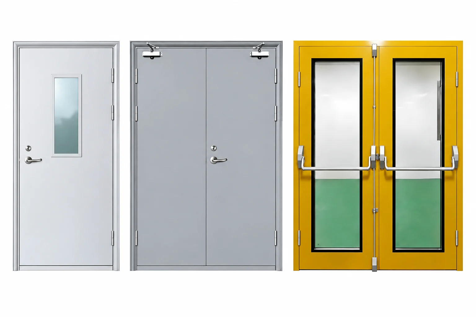 Fire-rated steel doors — design illustration